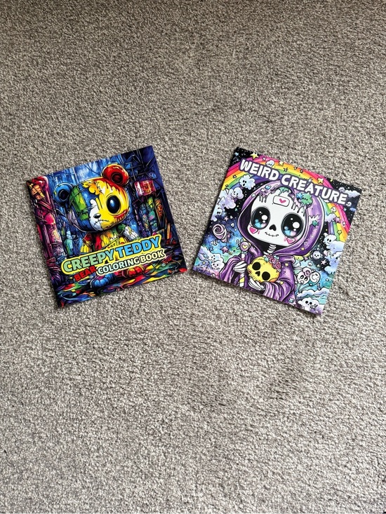Other - Creepy Teddy & Weird Creature Adult/Kids Coloring Book Set —